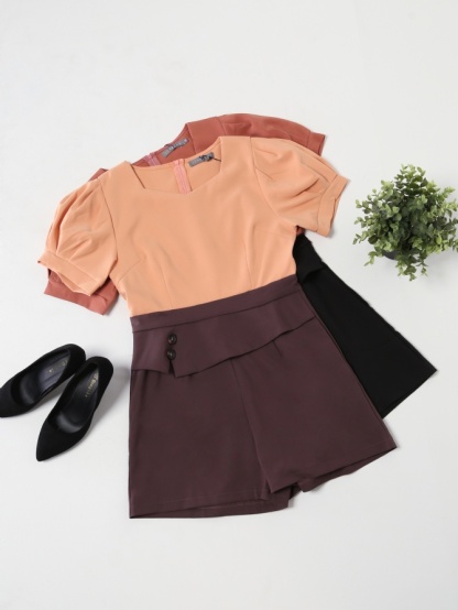 Two Tone Basic Jumpsuit 15662