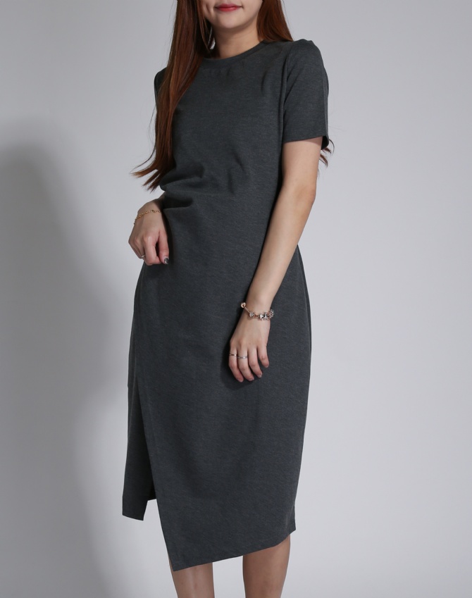 Side Split With pleated Irregular Long Dress 24321