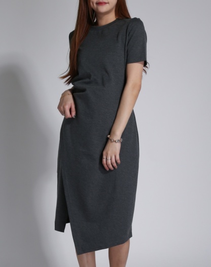 Side Split With pleated Irregular Long Dress 24321