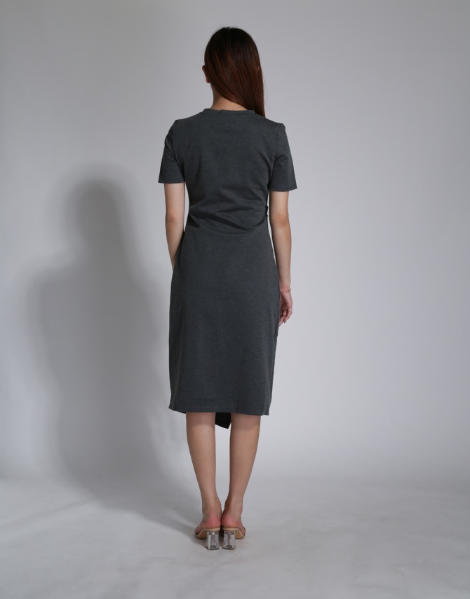 Side Split With pleated Irregular Long Dress 24321