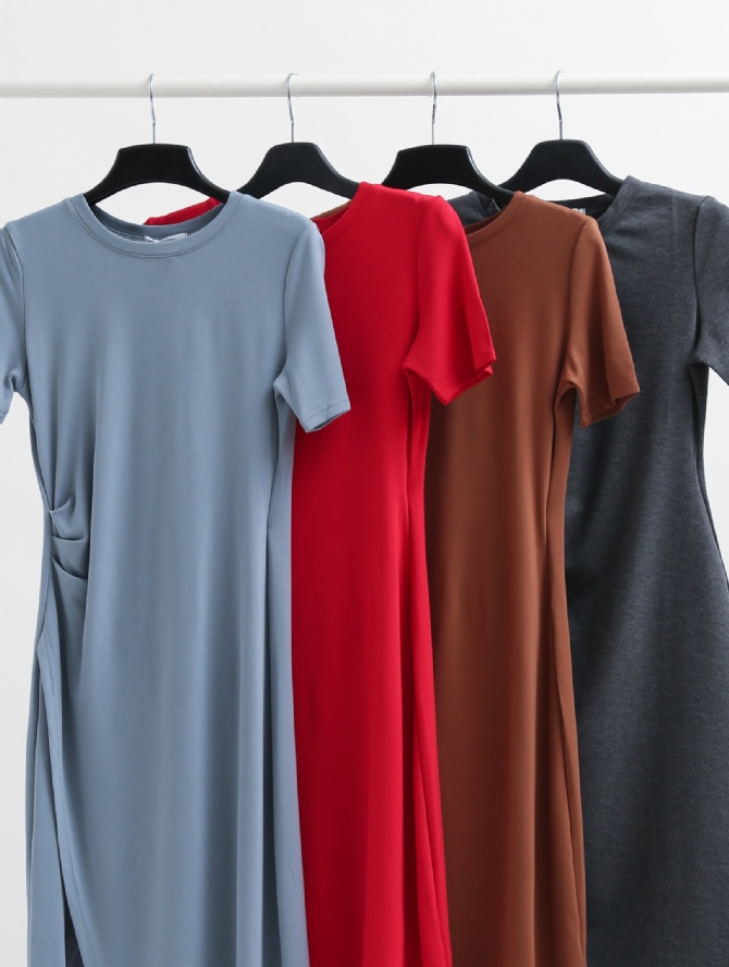 Side Split With pleated Irregular Long Dress 24321