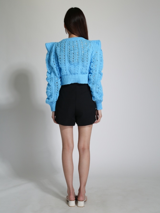 Back Zip Pleated Short Pant 24218