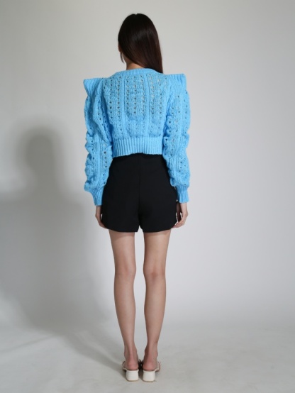 Back Zip Pleated Short Pant 24218