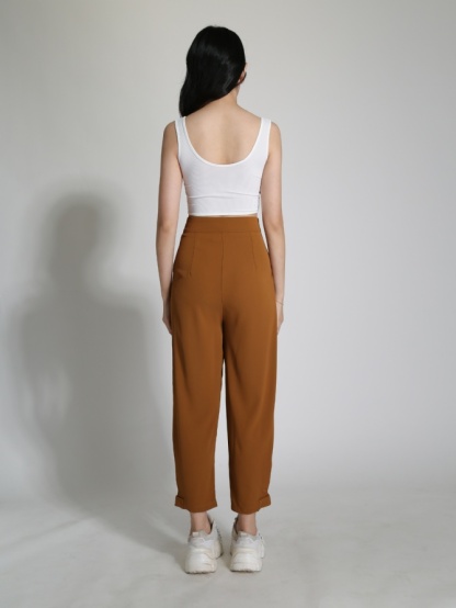 High Waist Side Pocket Long Pants 24273