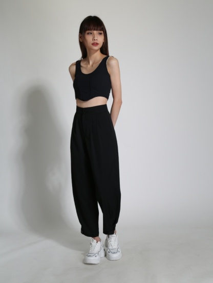 High Waist Side Pocket Long Pants 24273