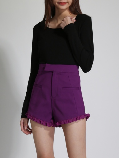 High Waist Ruffles Short Pants 24235