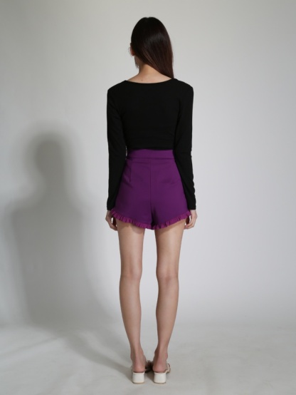 High Waist Ruffles Short Pants 24235