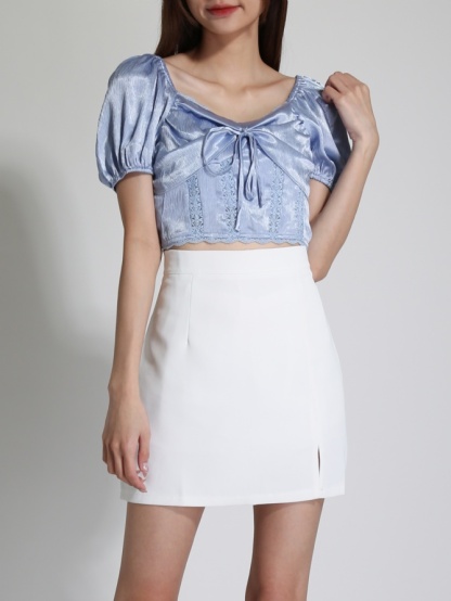 Satin Front Tie Up Top 24233