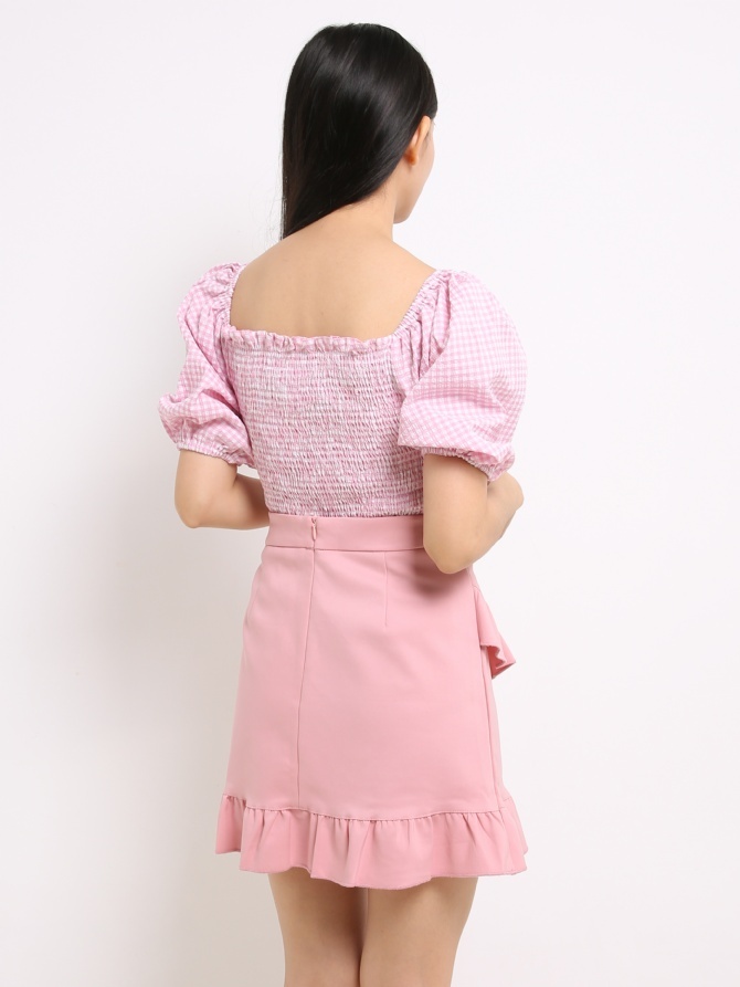 High Waist Layered Ruffles Short Skirt 14749