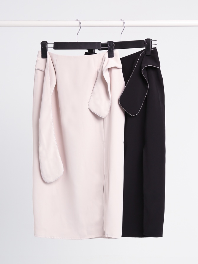 High Waist Decorative Belt With Split Skirt 24417