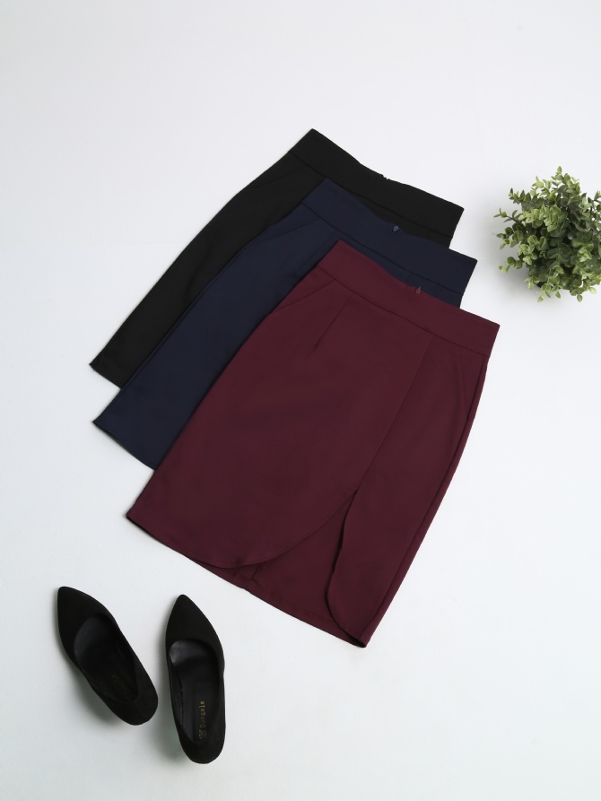 High Waist Side Pocket With Split Skirt 24444