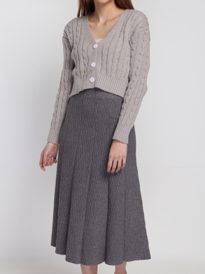 Knitted Stripe Long Sleeve Top 24003