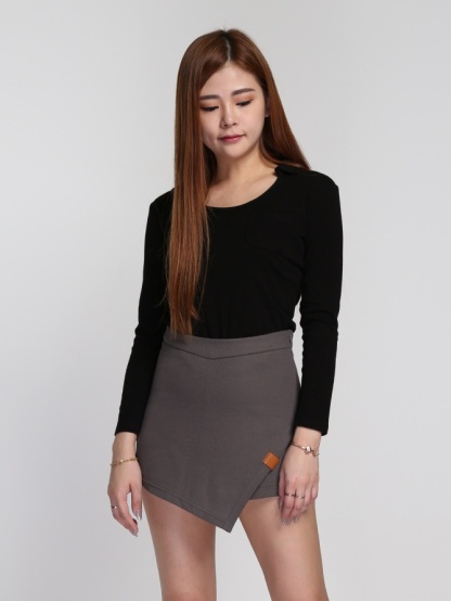 Irregular Long Short Skirt 23297