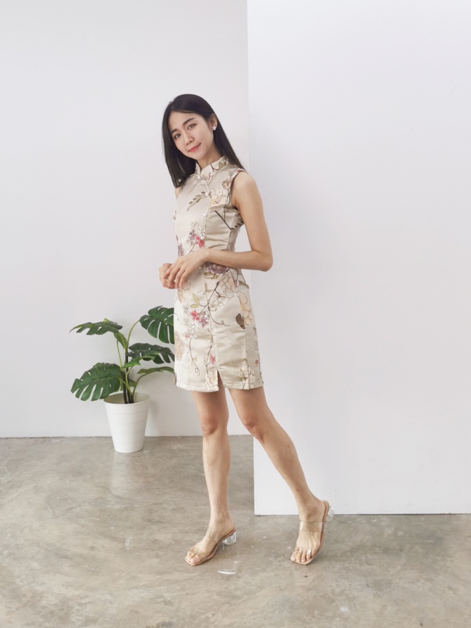 Sleeveless Cheongsam With Split Dress 24818
