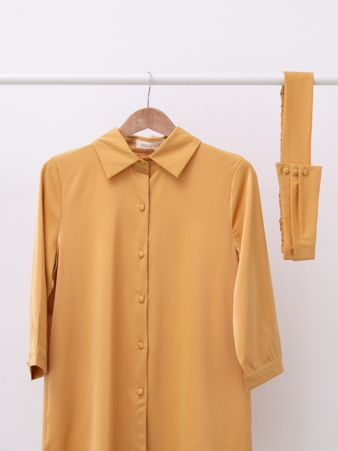 Front Button With Belt Dress 15601