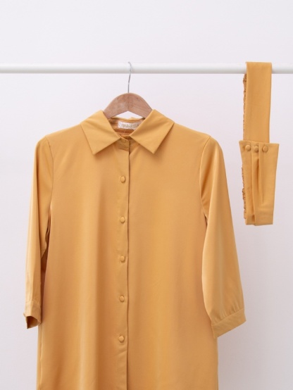 Front Button With Belt Dress 15601