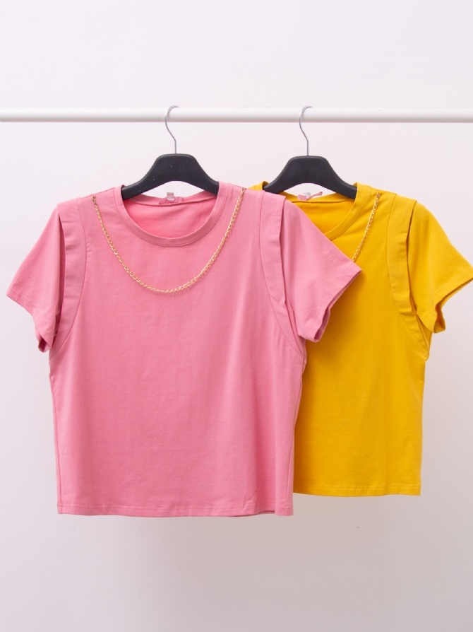 Basic Plain With Decorative Chain Top 15620