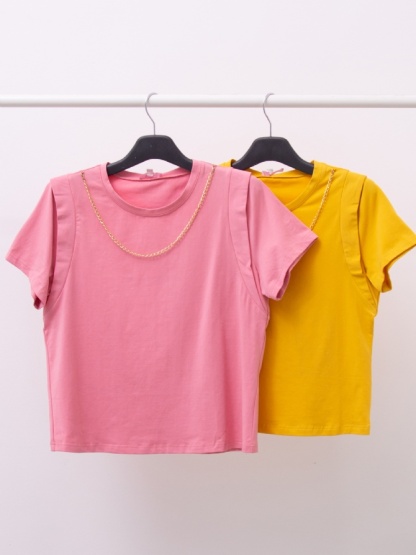 Basic Plain With Decorative Chain Top 15620