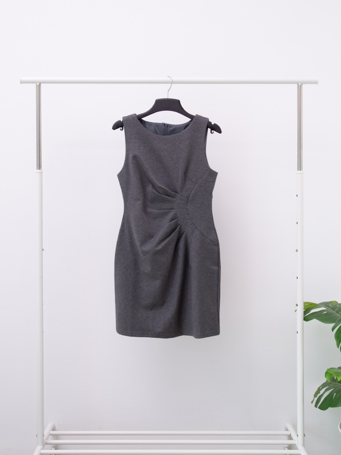 Pleated Sleeveless Dress 15653