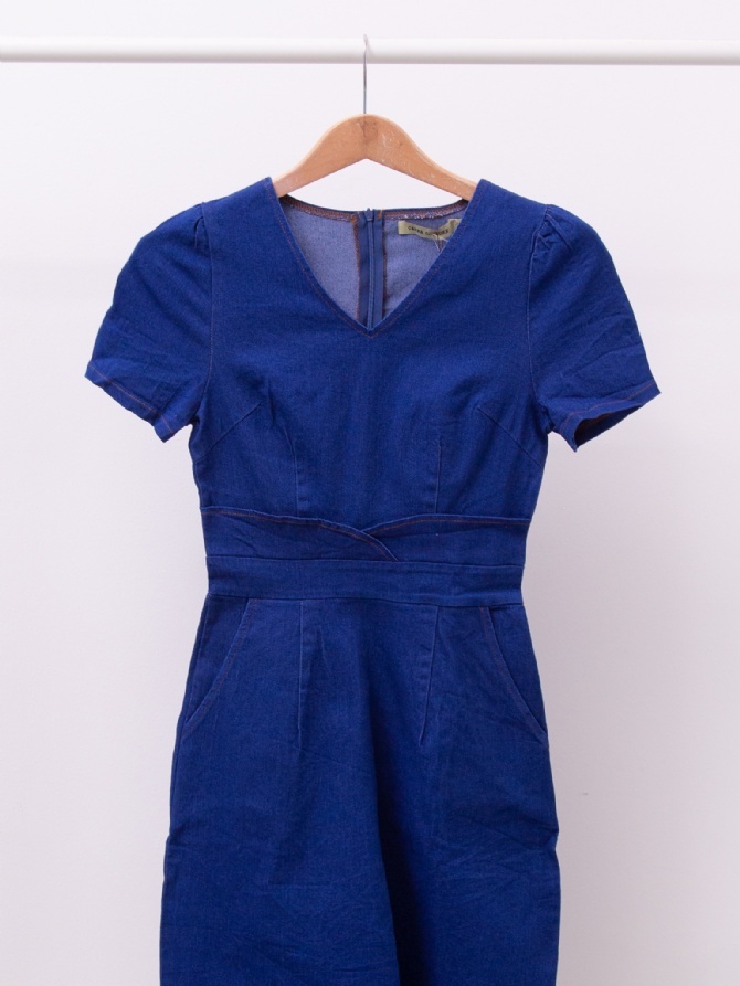 Denim Front Pocket Dress 15810