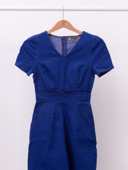 Denim Front Pocket Dress 15810