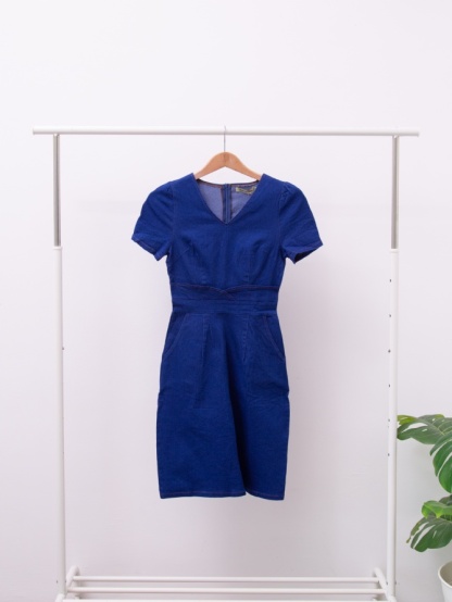 Denim Front Pocket Dress 15810