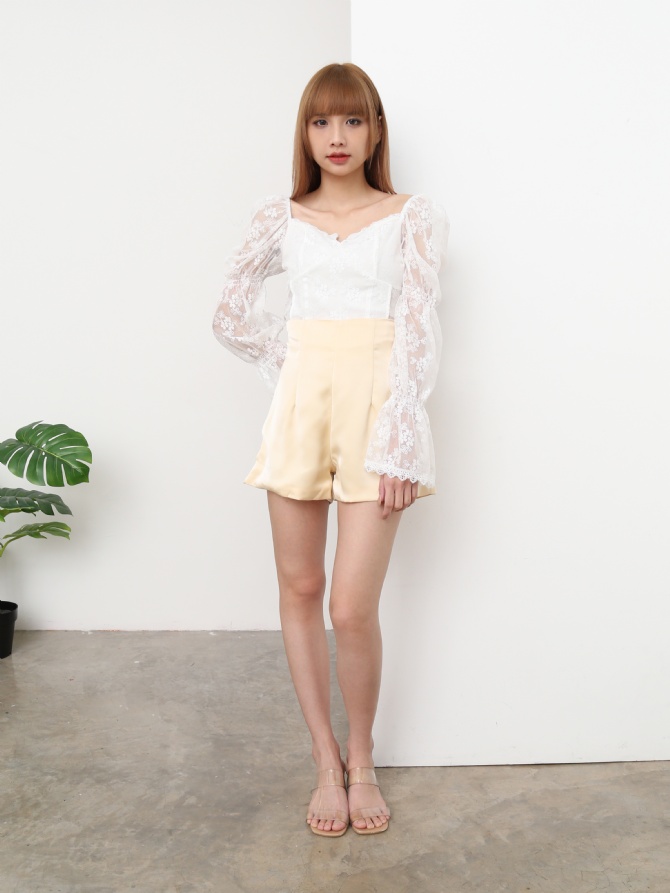 High Waist Plain Short Pants 24957