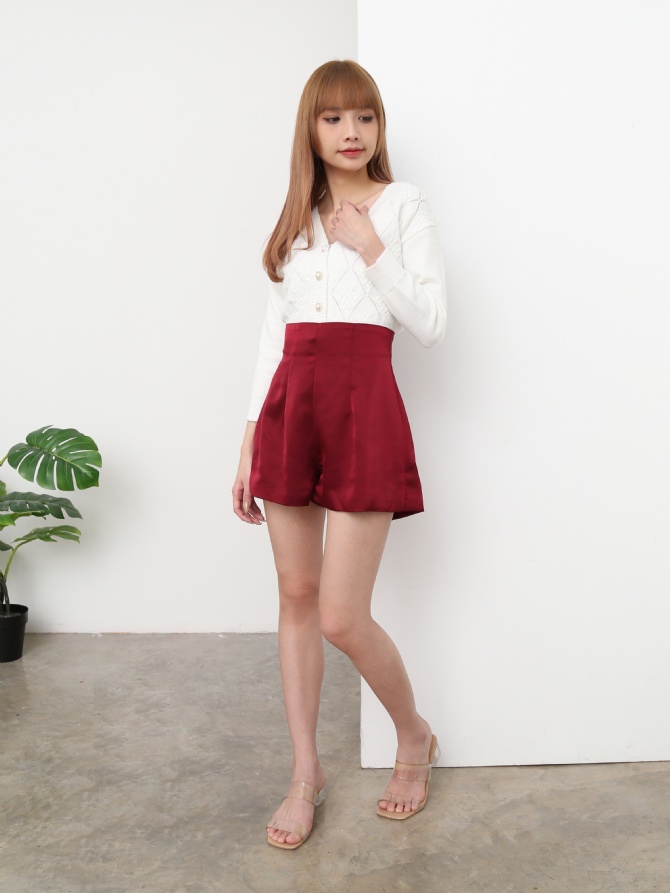 High Waist Plain Short Pants 24957