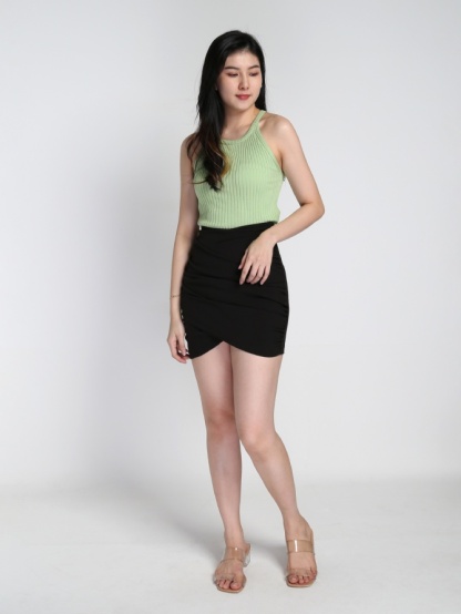 High Waist Pleated Wrap Skirt 21913