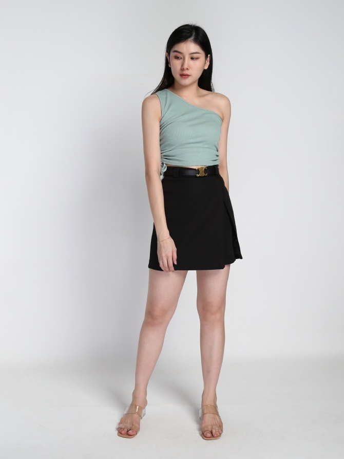 Sleeveless Sling Neckline With Side Drawstring Top 21802