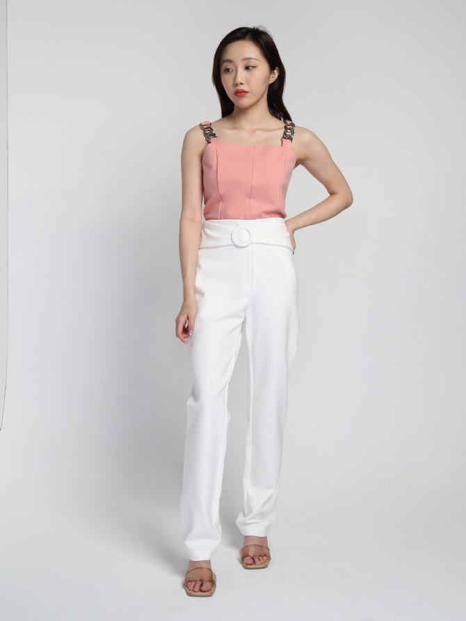Sleeveless Chain Strap Top 17211