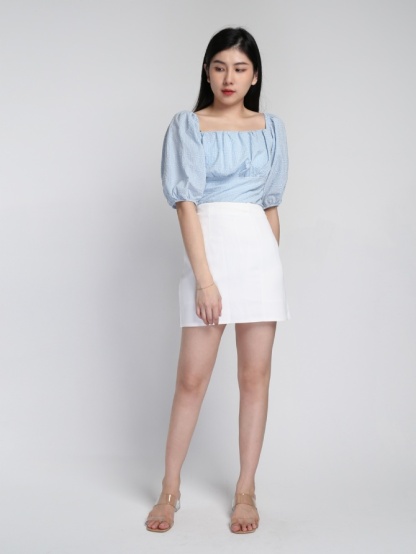 Off Shoulder Plaid Top 17269