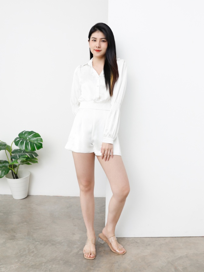 High Waist Plain Short Pants 24957
