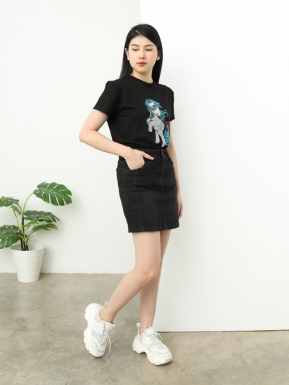 High Waist Denim Skirt 25010