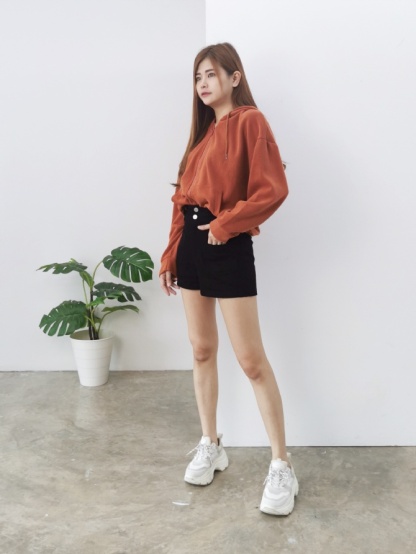 High Waist Denim Front Pocket Short Pants 24770