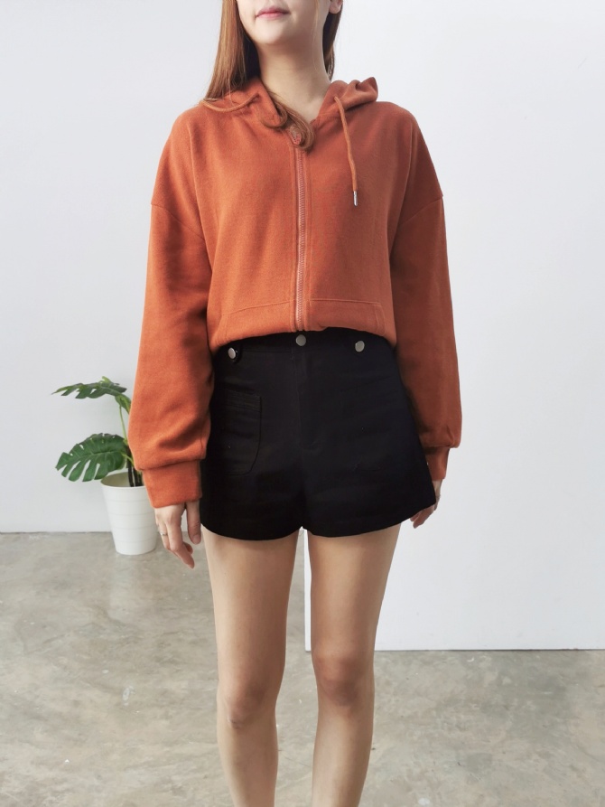 High Waist Denim Front Pocket Short Pants 24770