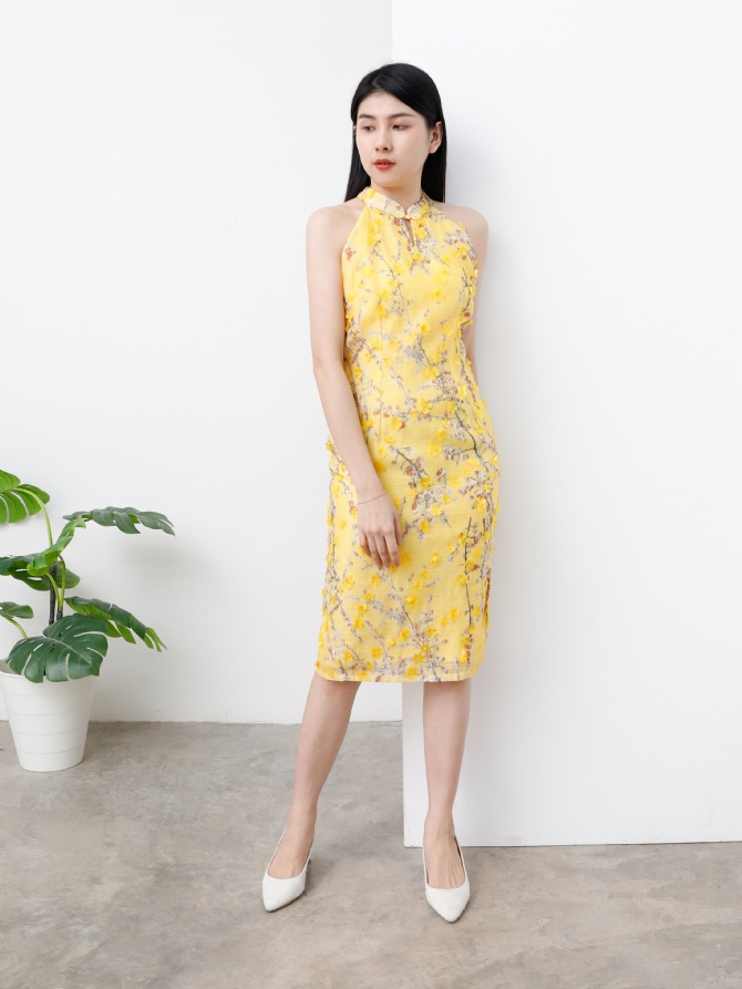 Halter Neckline Cheongsam Dress 25139