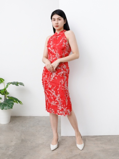 Halter Neckline Cheongsam Dress 25139