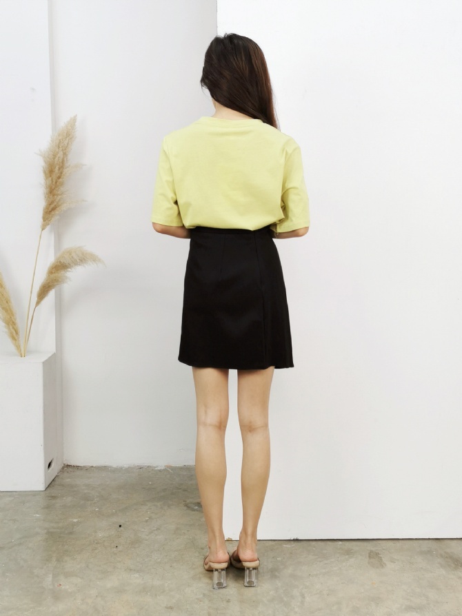 Drawstring Pleated Short Skirt 16209