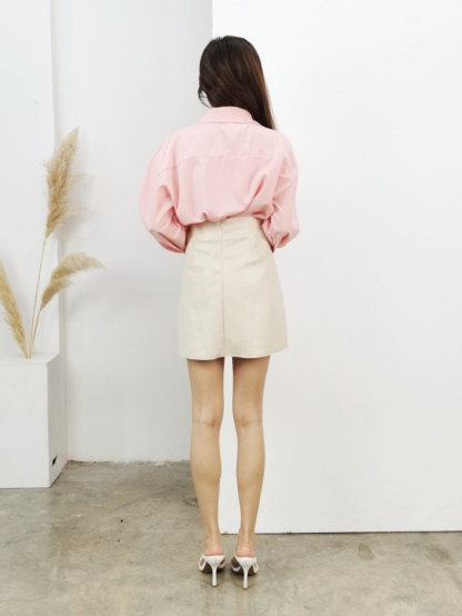 Side Decorative Button Blouse 25168