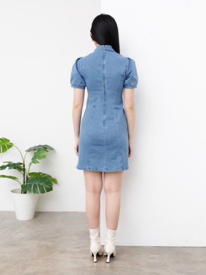 Cheong Sam Denim Dress 25264