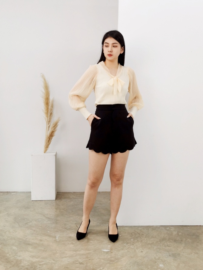 Wave Side High Waist Short Pants 24880
