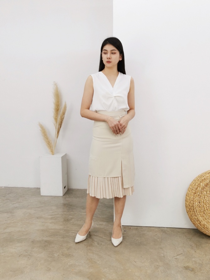 High Waist Pleated Skirt 23632