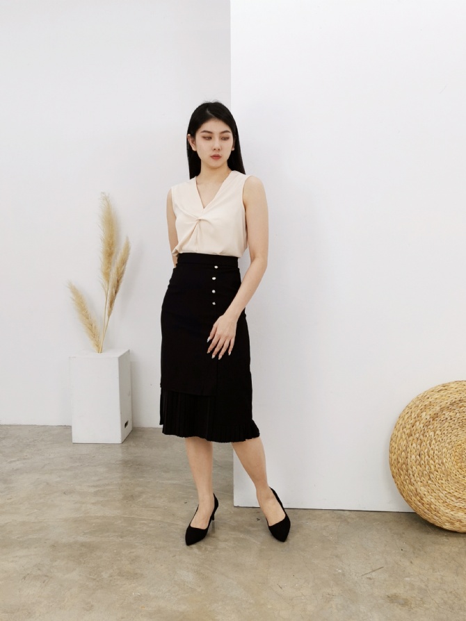 High Waist Pleated Skirt 23632