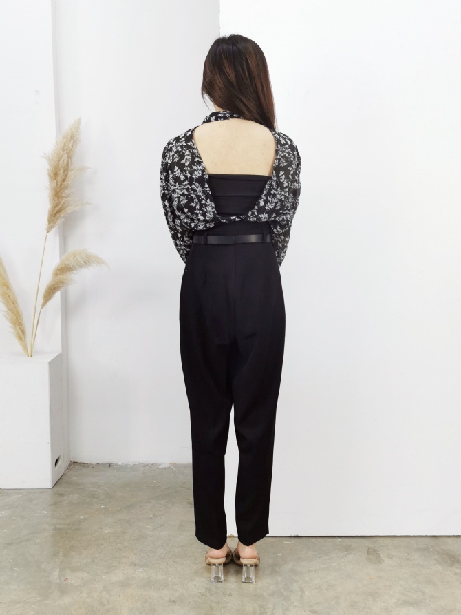 Round Neck Back V Crop Top 16178