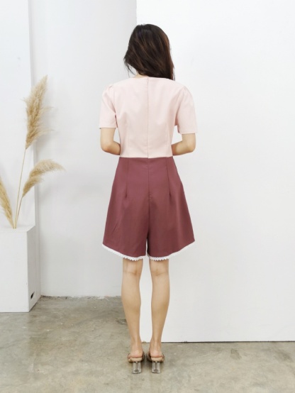 Two Tone V Shape Jumpsuit 16250