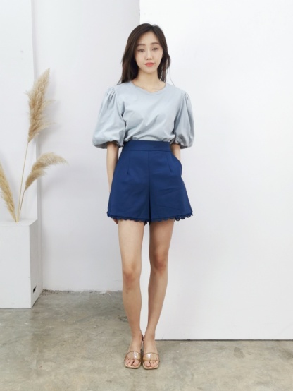 Puff Sleeve Basic Top 16936