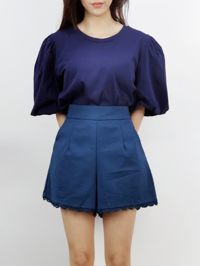 Puff Sleeve Basic Top 16936