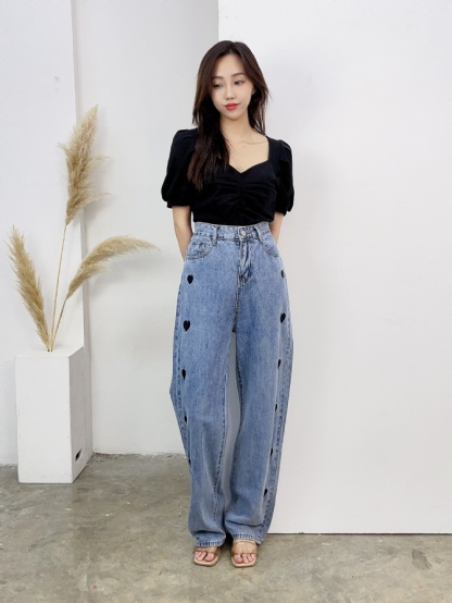 Denim Side Love Long Pants 17282