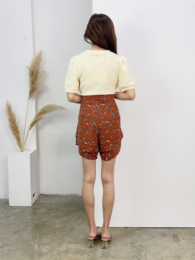 Printed Flower Layered Short Pants 16910
